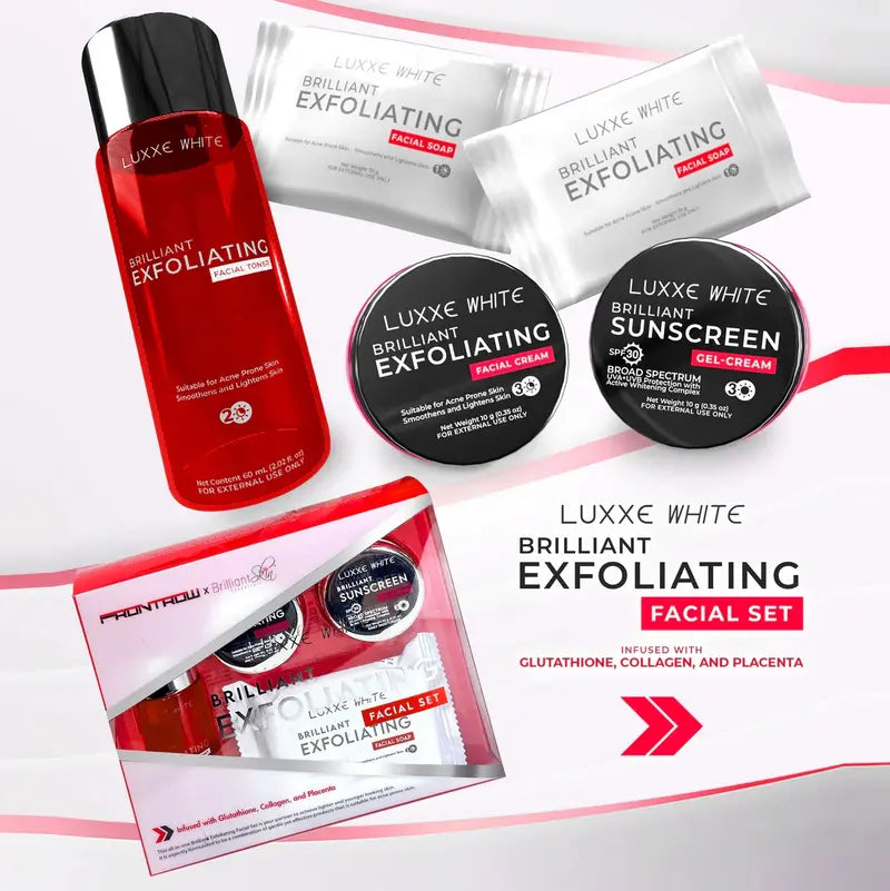 Luxxe White Brilliant Rejuv Exfoliating set Skincare Comfort Rejuvenating Anti Aging Skin Repair